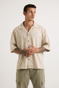 Raf Cropped Shirt Linen Oat