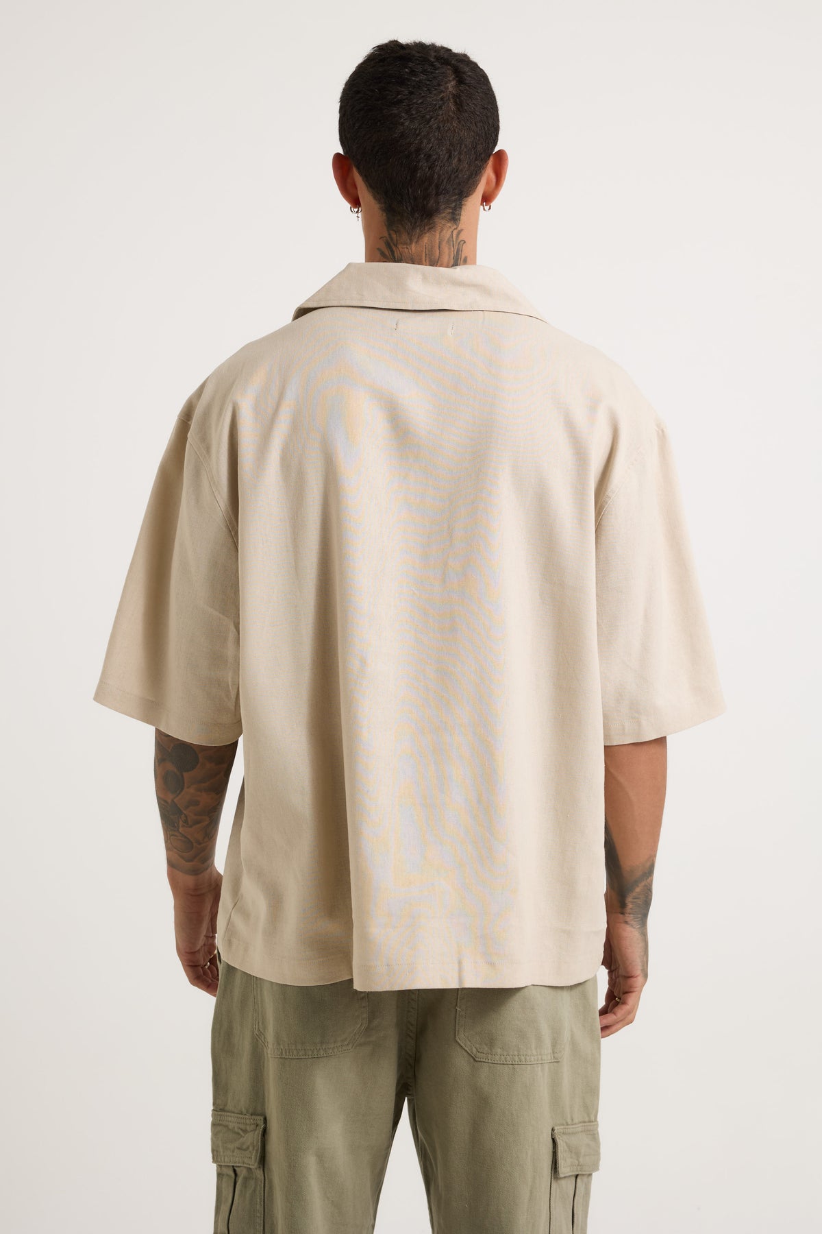 Raf Cropped Shirt Linen Oat