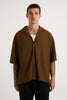 Raf Cropped Shirt Ribbed Choc