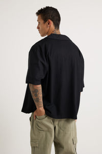 Raf Cropped Shirt Linen Black