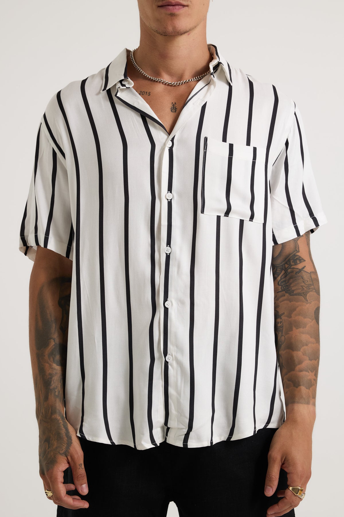 Elijah Shirt White/Black