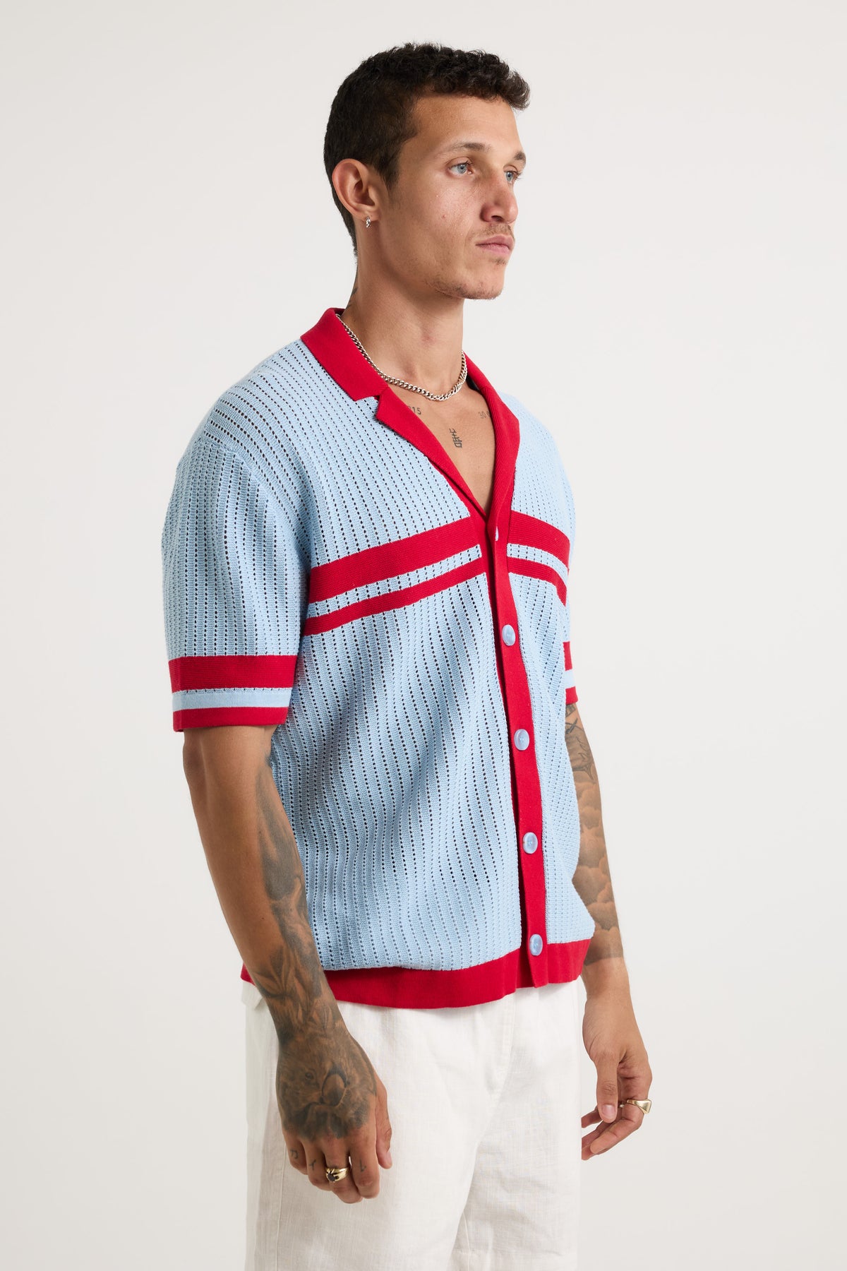 Brody Shirt Red / Sky