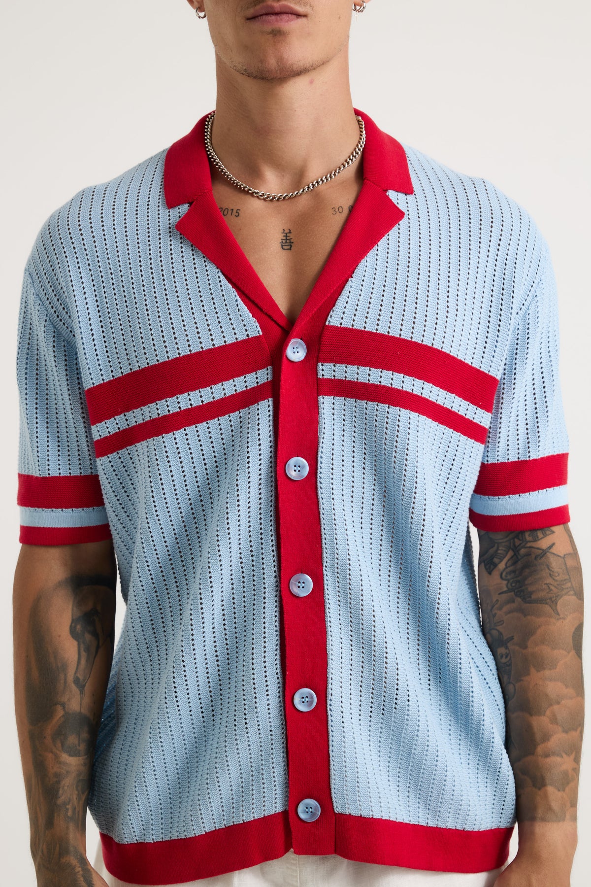 Brody Shirt Red / Sky