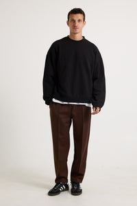 Pleat Track Pant Choc