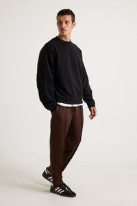 Pleat Track Pant Choc