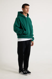 Roman Cropped Drop Hoodie Emerald