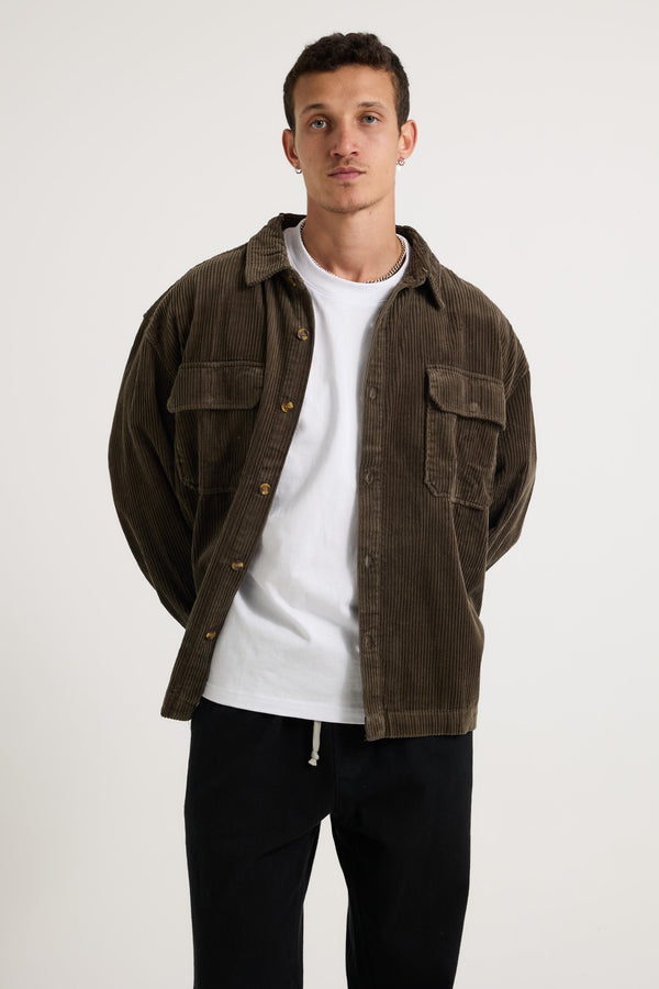 Dion Cord Overshirt Army