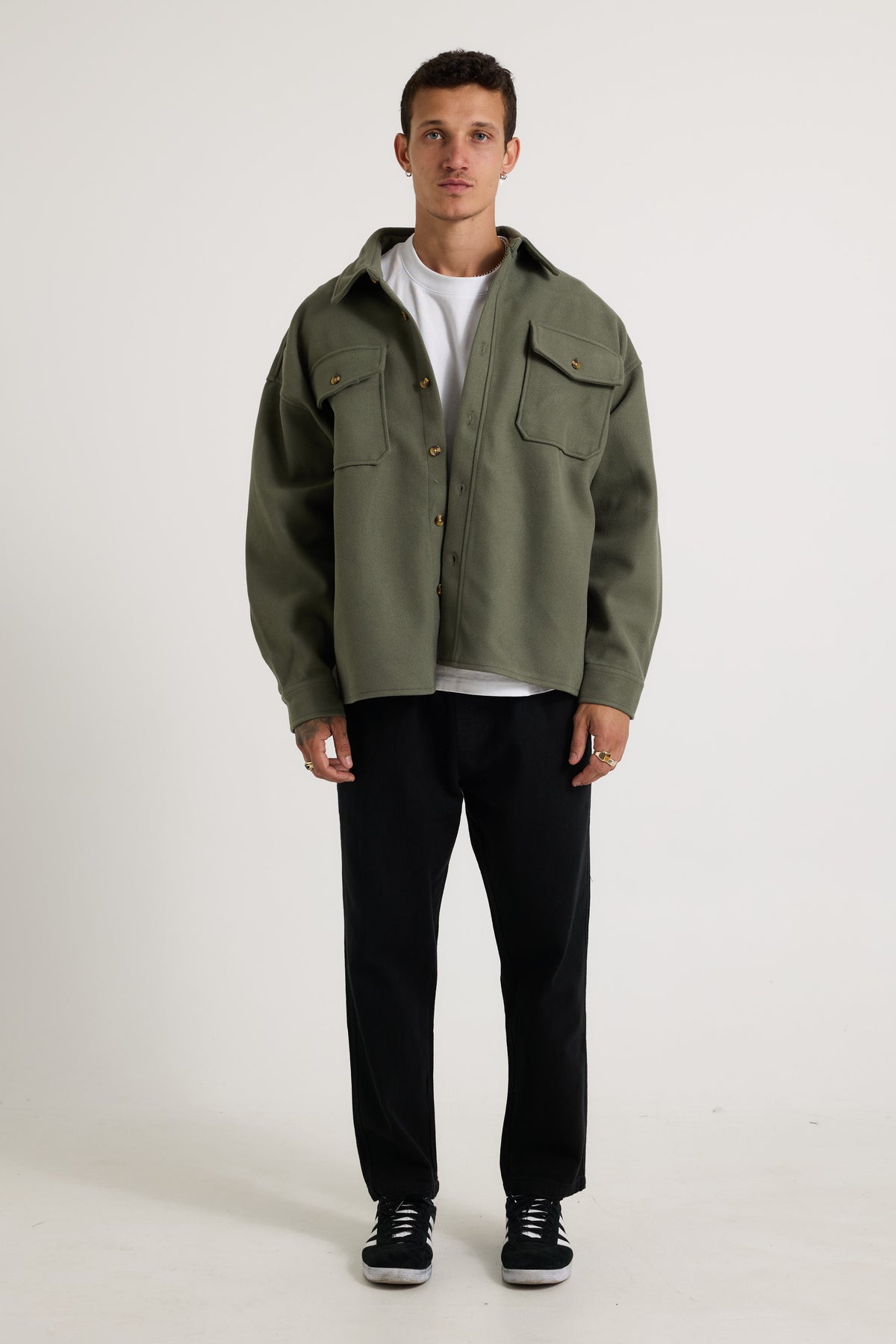 Heavyweight Box Overshirt Khaki