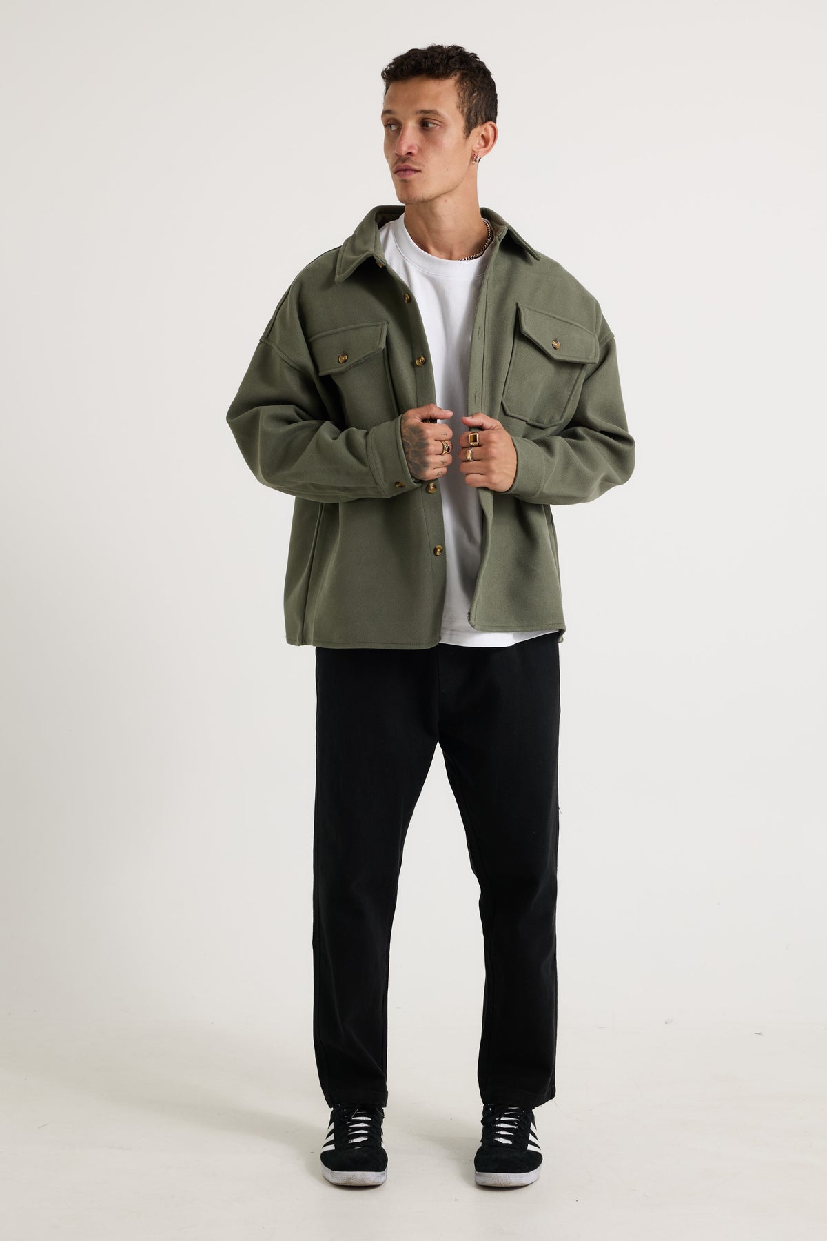 Heavyweight Box Overshirt Khaki