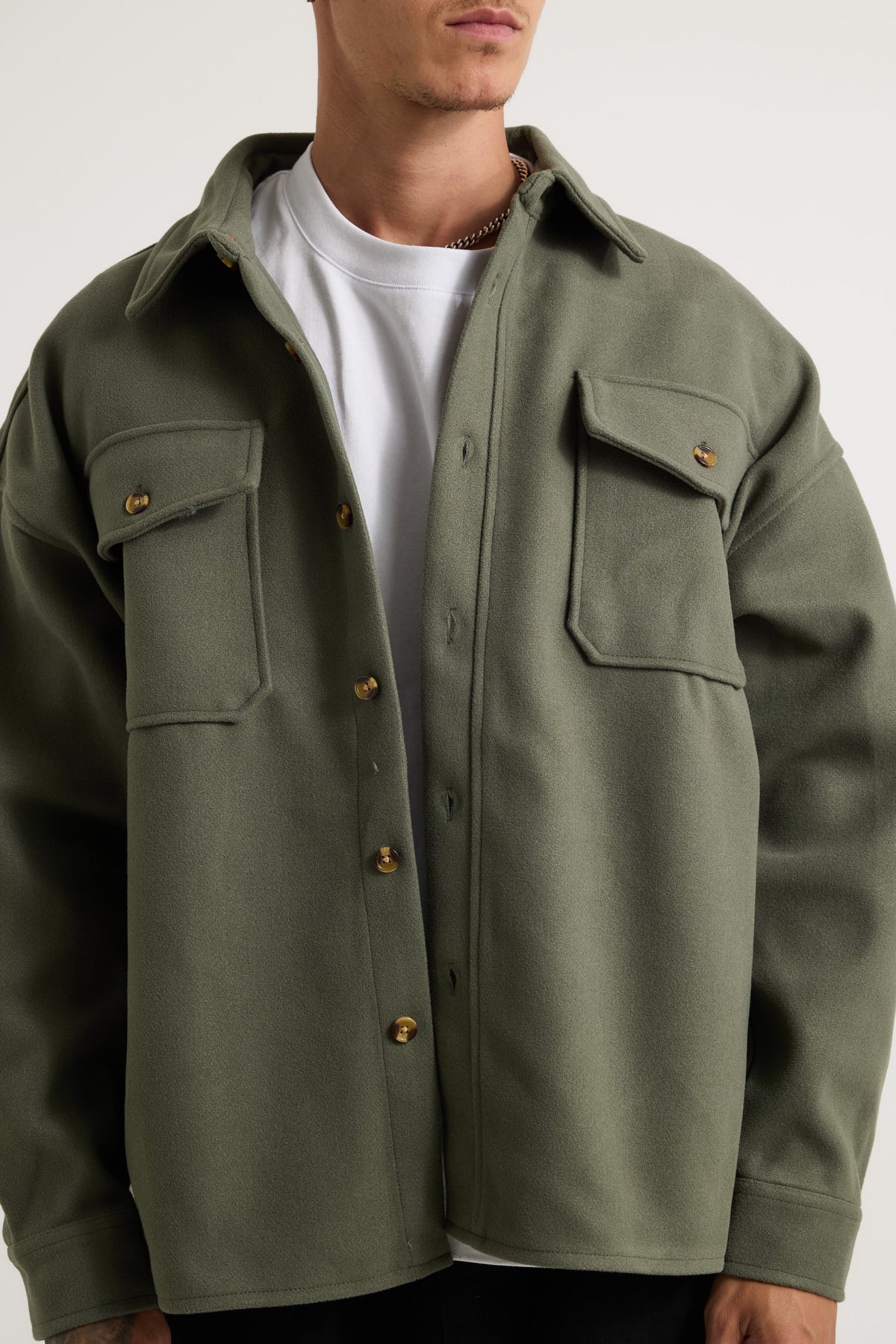 Heavyweight Box Overshirt Khaki