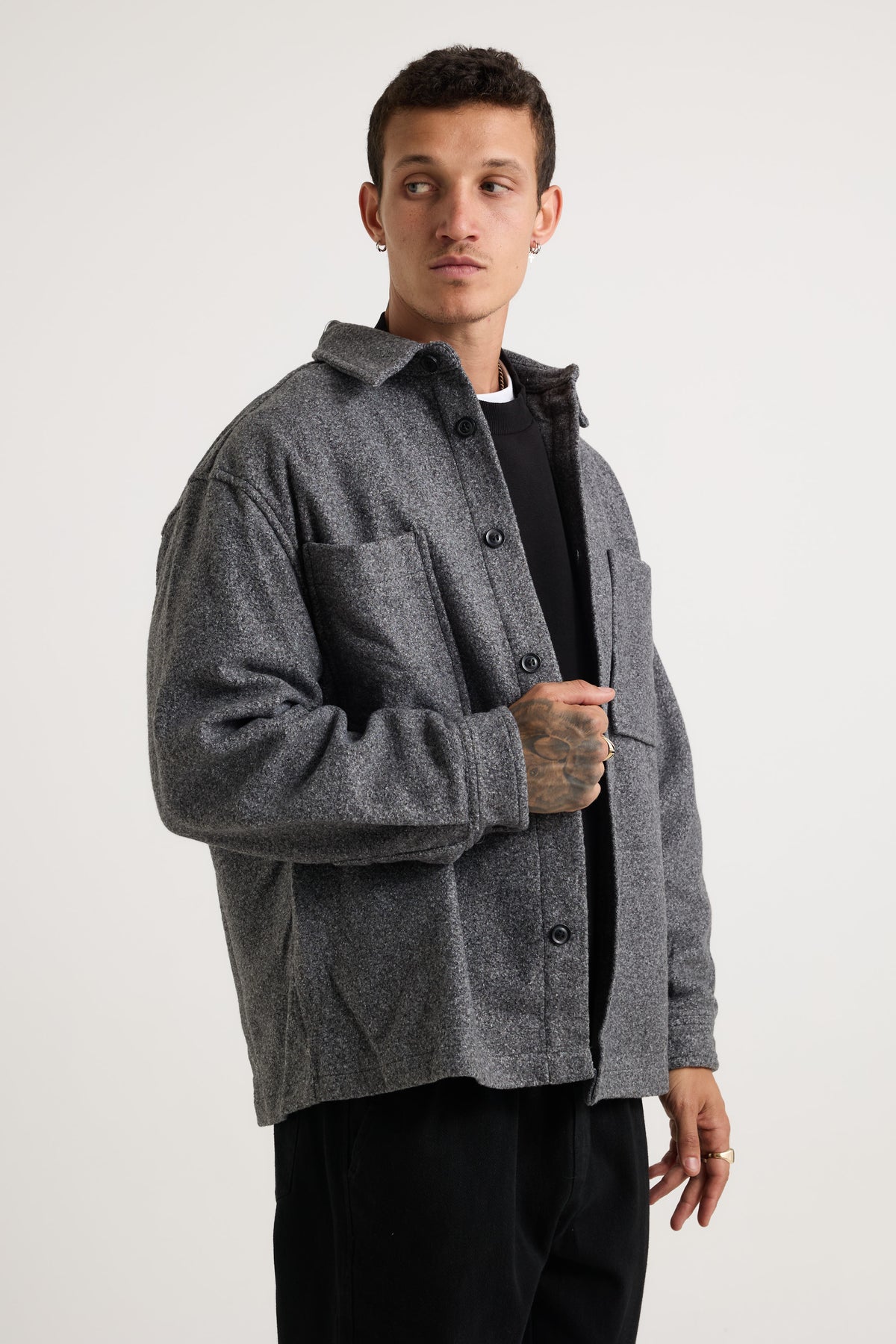 NTH Button Up Jacket Dark Grey