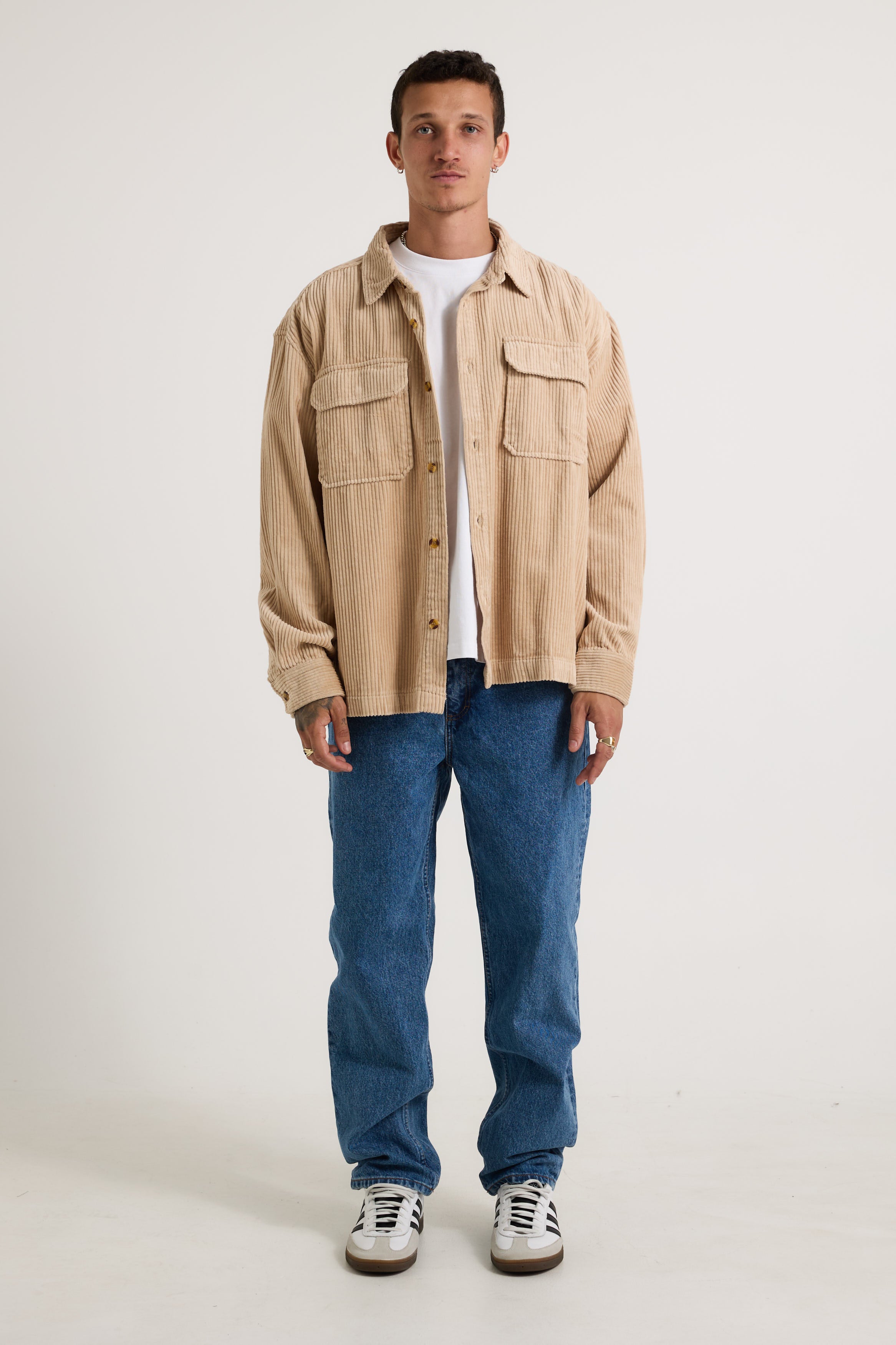 Dion Cord Overshirt Tan - FINAL SALE