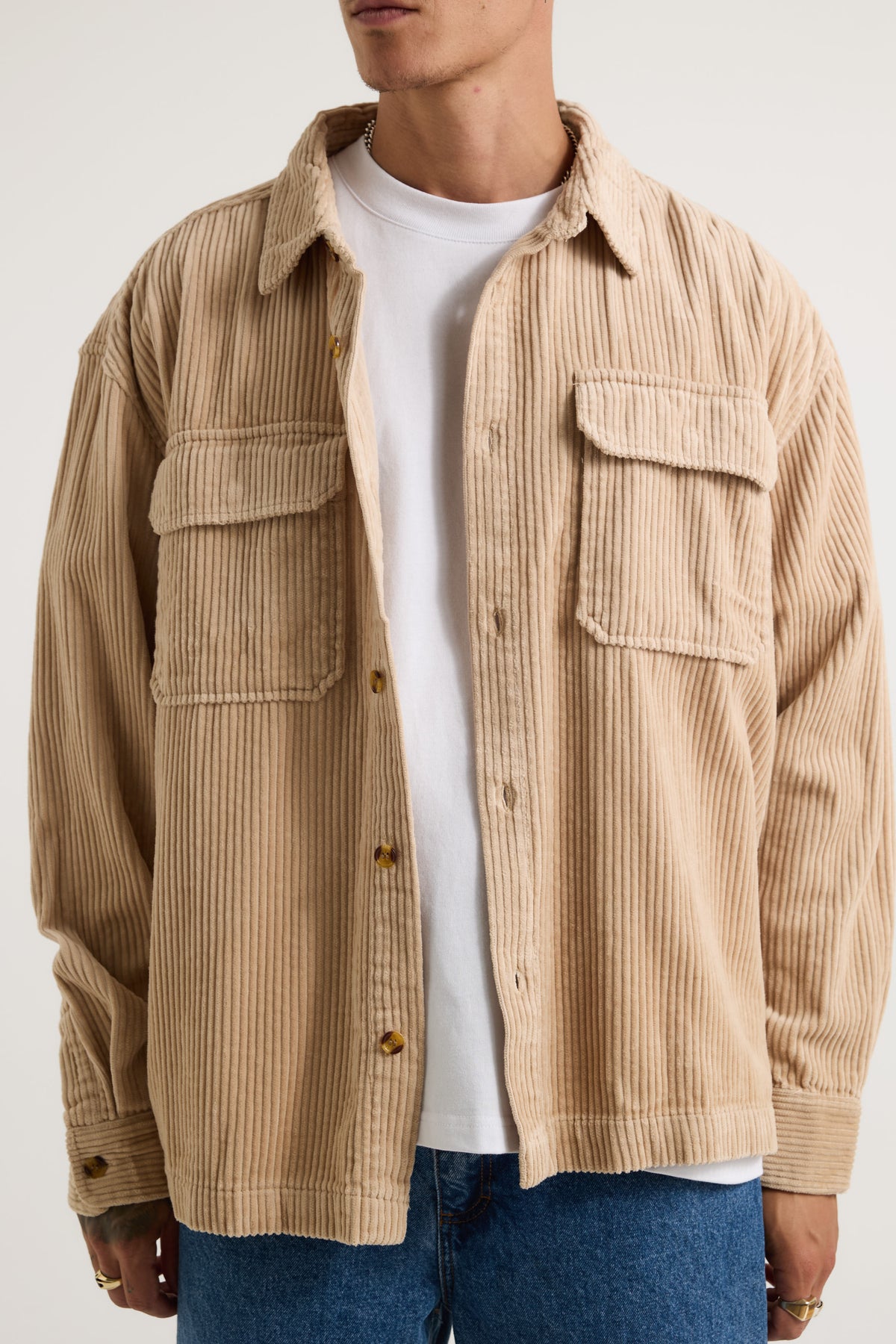 Dion Cord Overshirt Tan