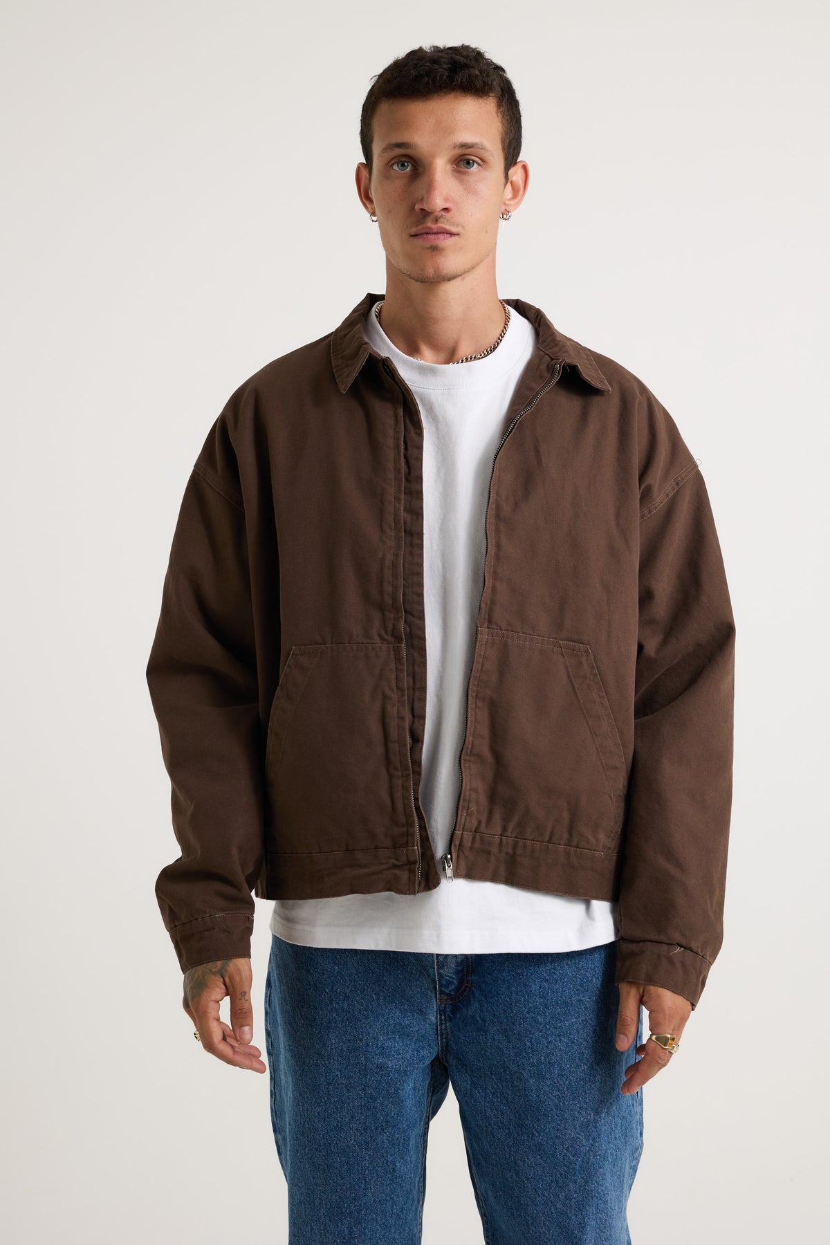 Collar Lined Jacket Dark Brown