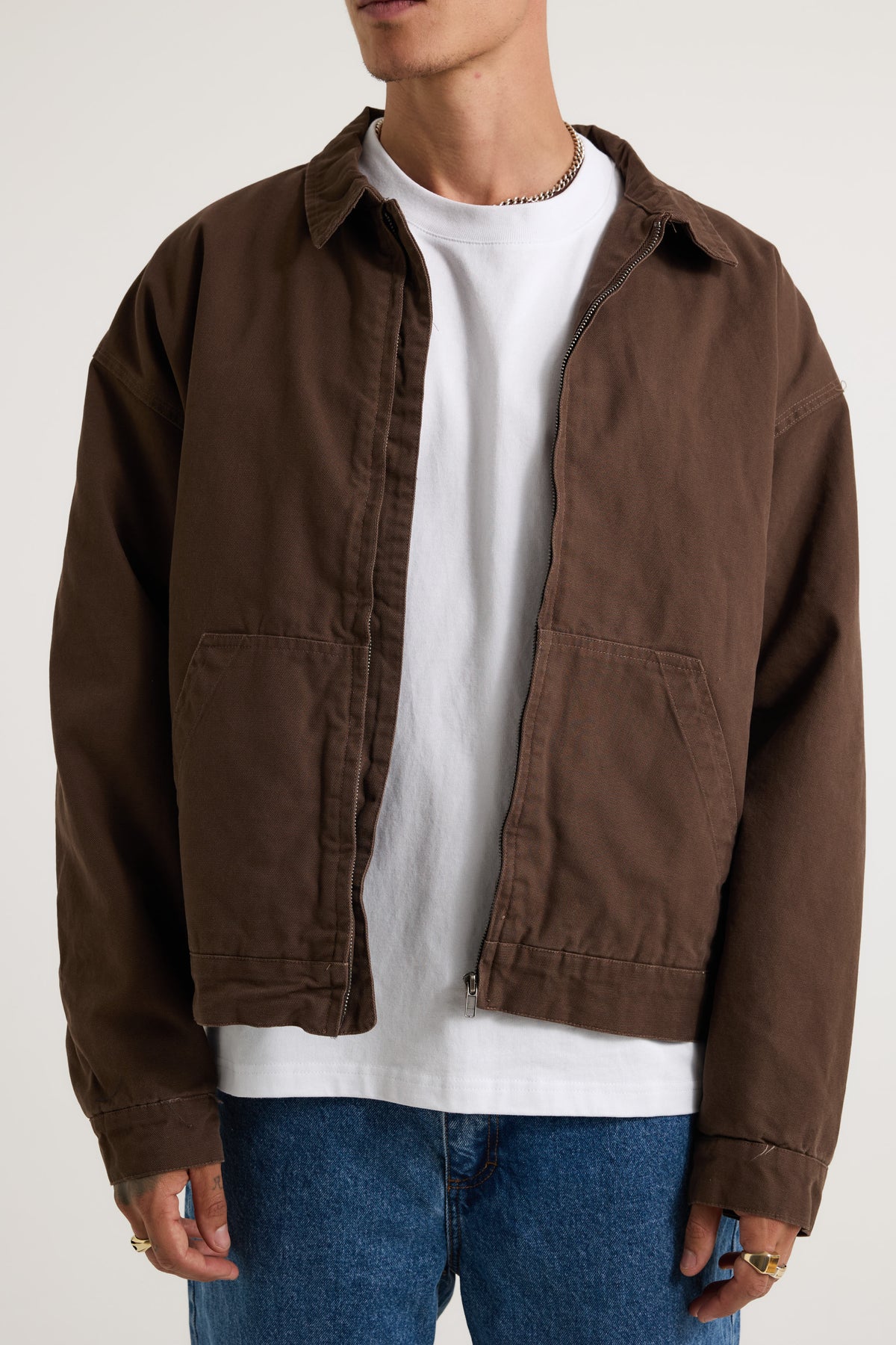 Collar Lined Jacket Dark Brown