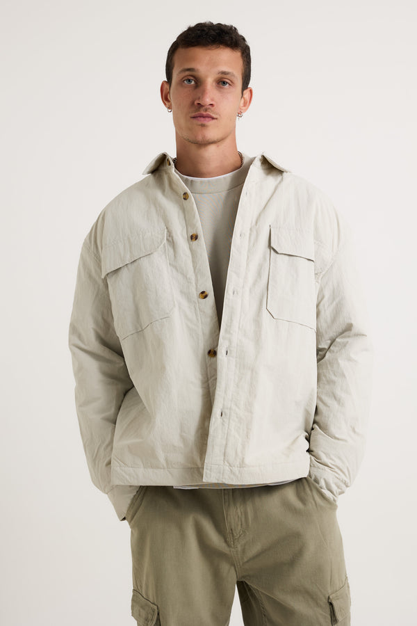 Nylon Overshirt Jacket Light Grey