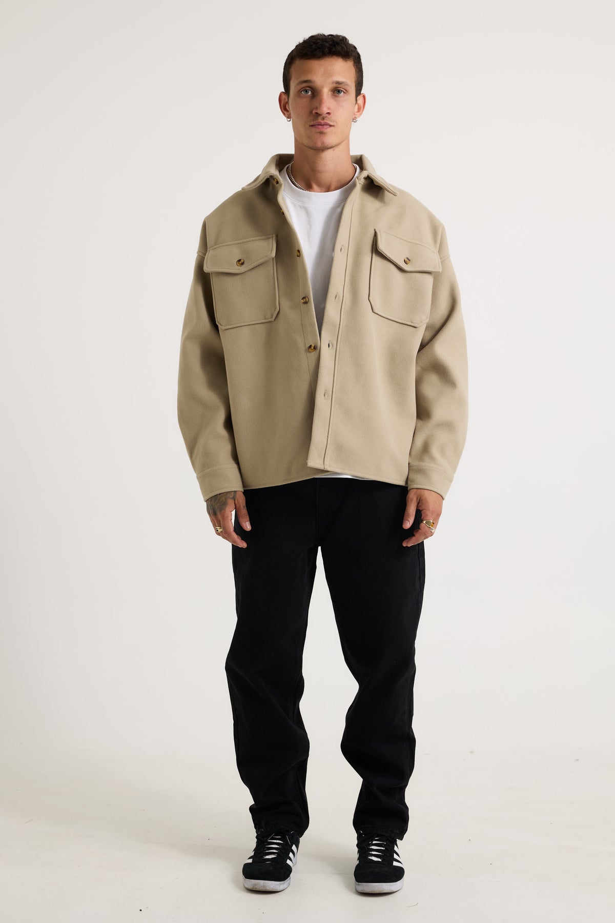 Heavyweight Box Overshirt Latte