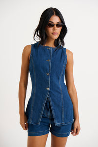 Imogen Denim Vest Midwash