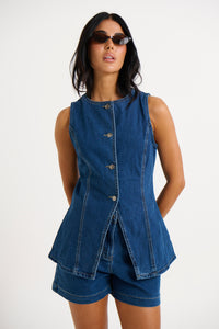 Imogen Denim Vest Midwash