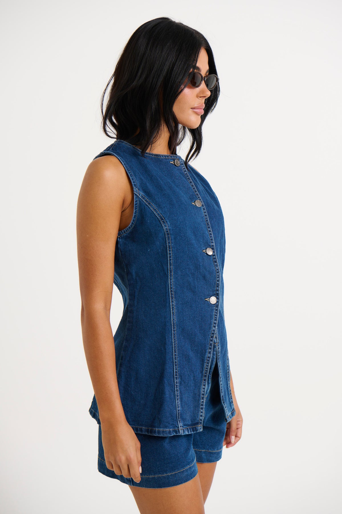 Imogen Denim Vest Midwash