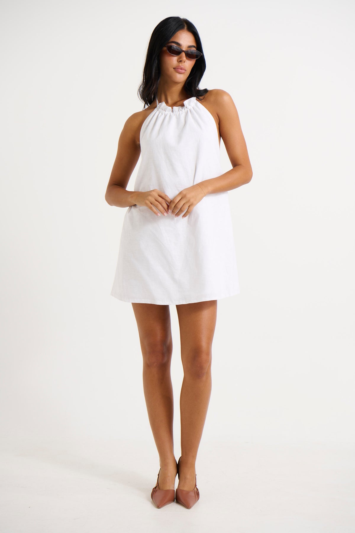 Alysse Halter Dress White