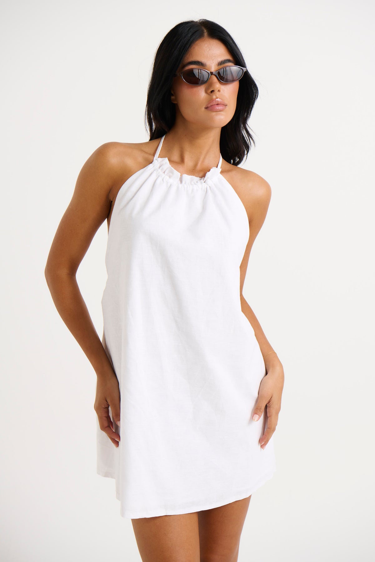 Alysse Halter Dress White