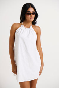 Alysse Halter Dress White