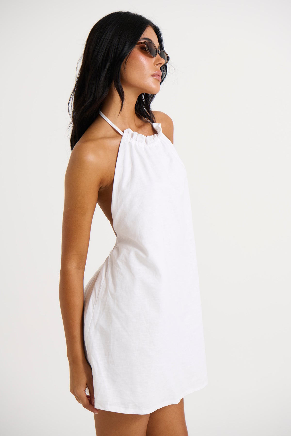 Alysse Halter Dress White