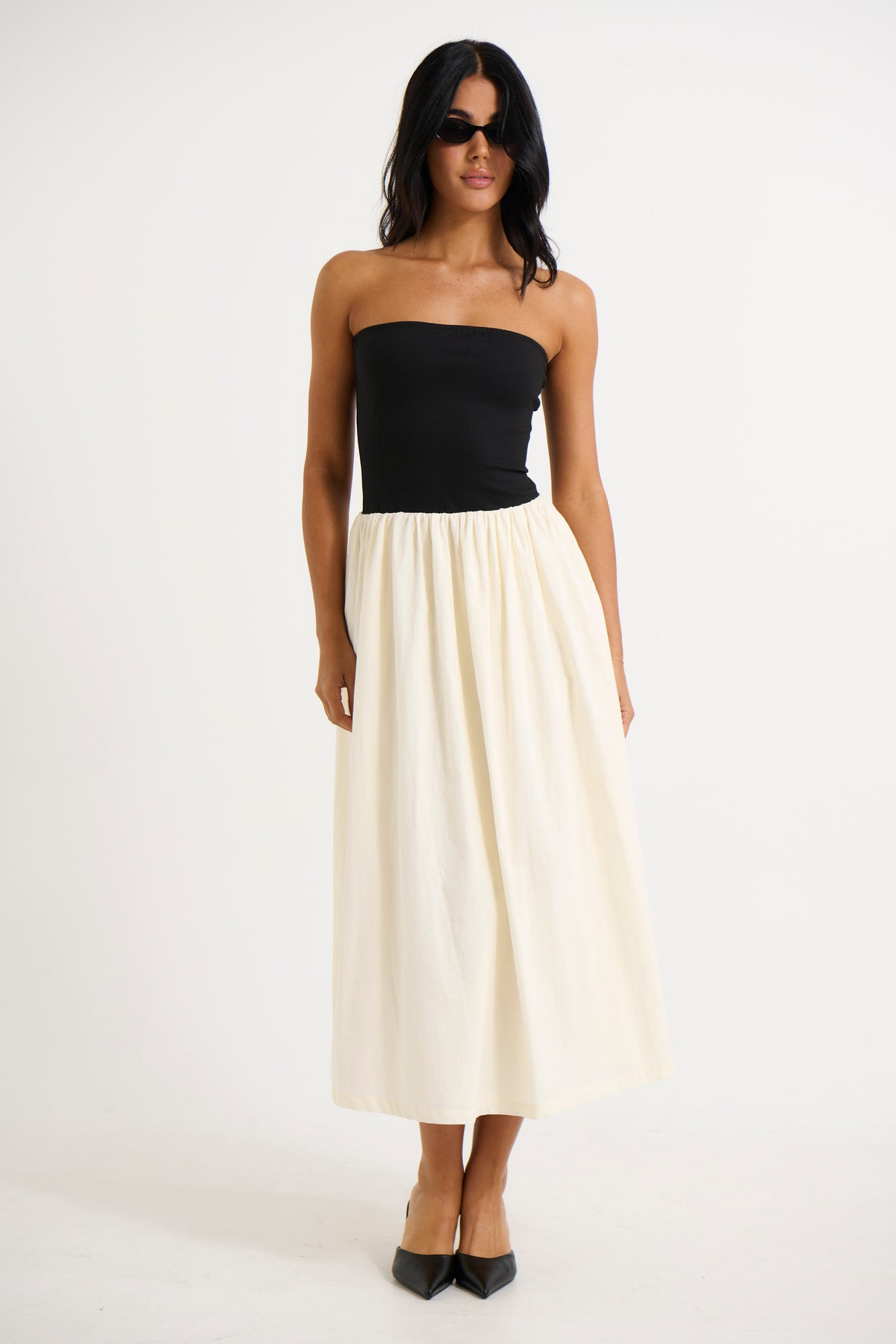 Zylie Midi Dress Black/Cream