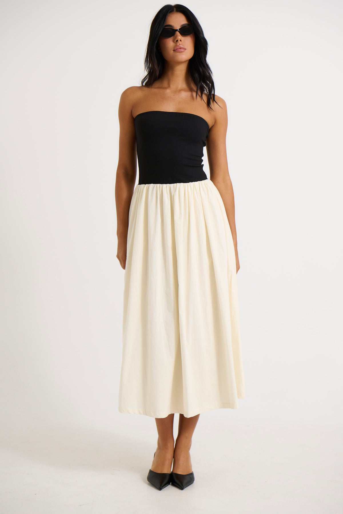 Zylie Midi Dress Black/Cream