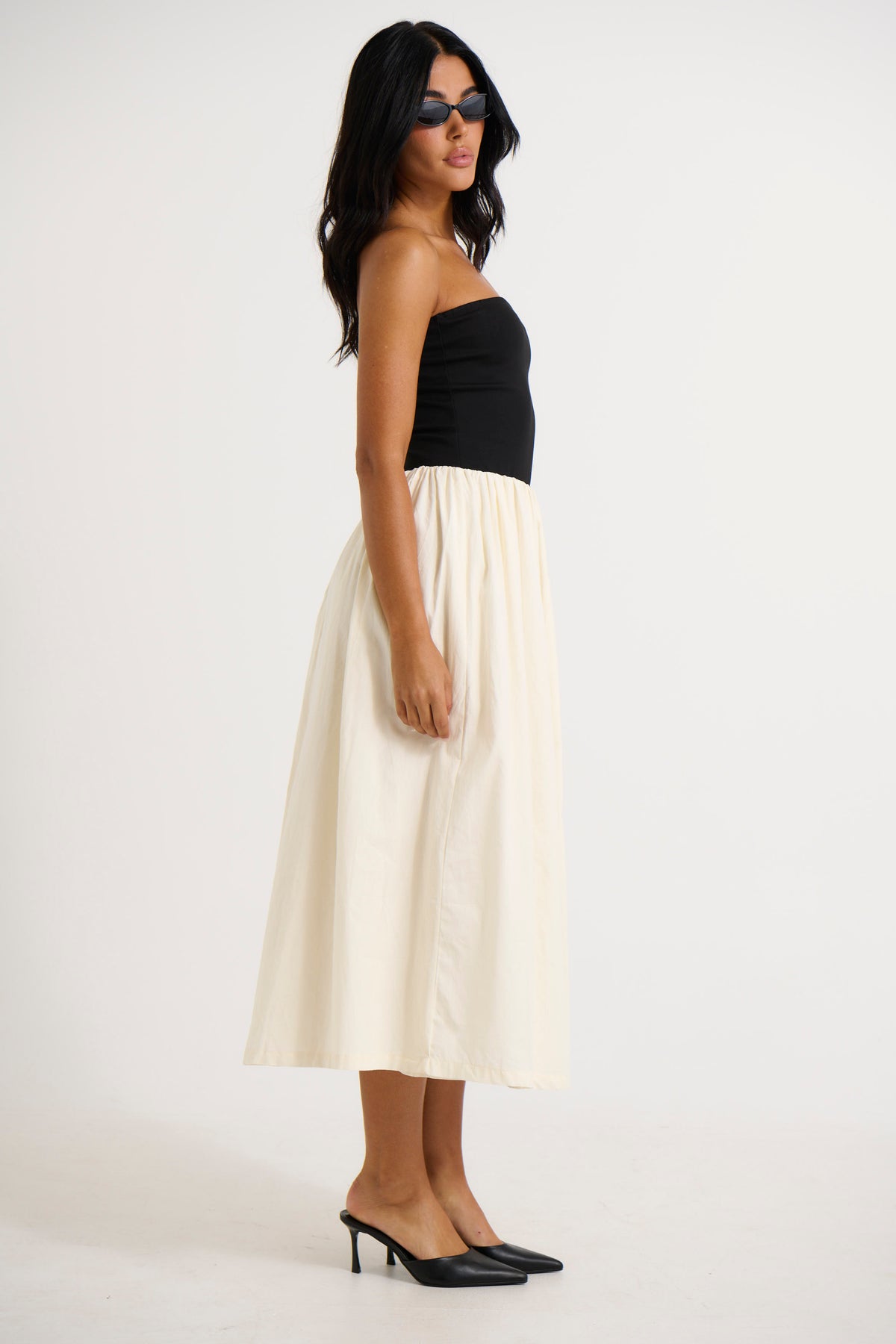 Zylie Midi Dress Black/Cream