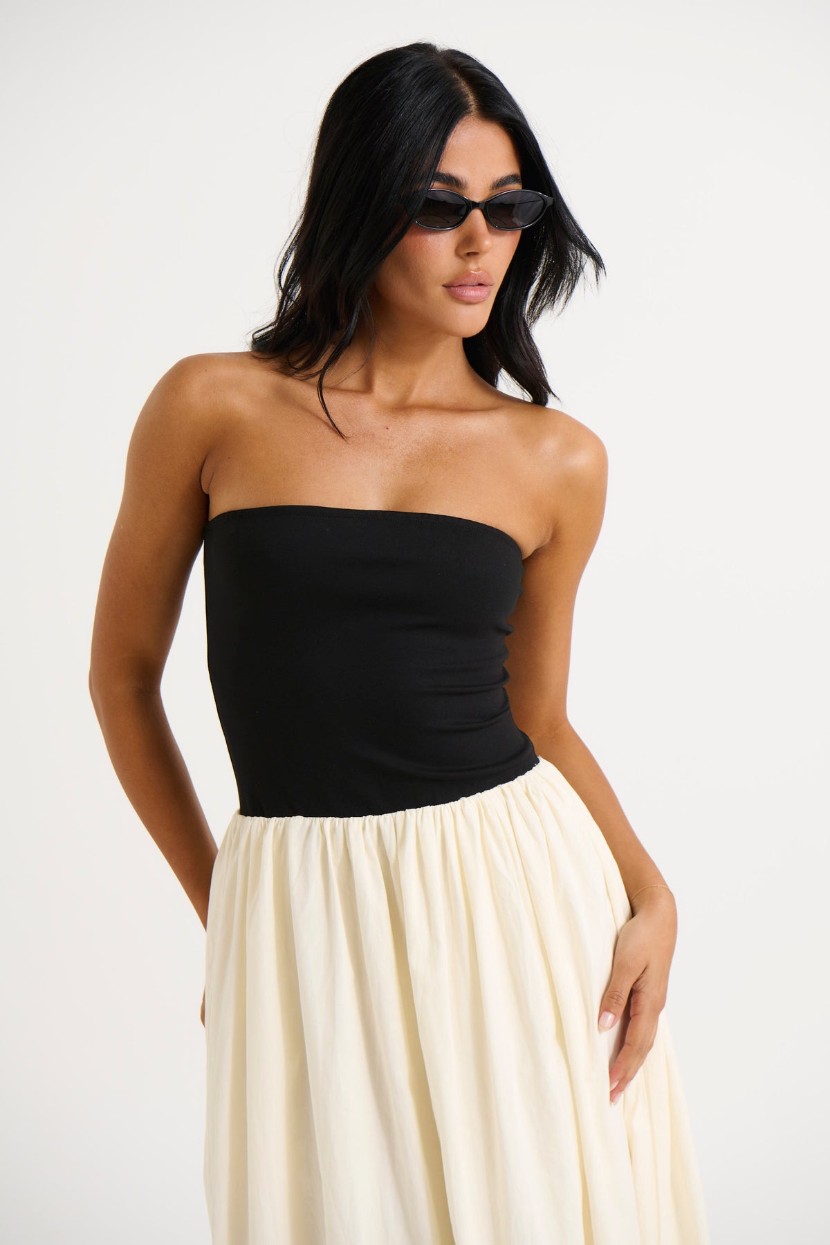 Zylie Midi Dress Black/Cream