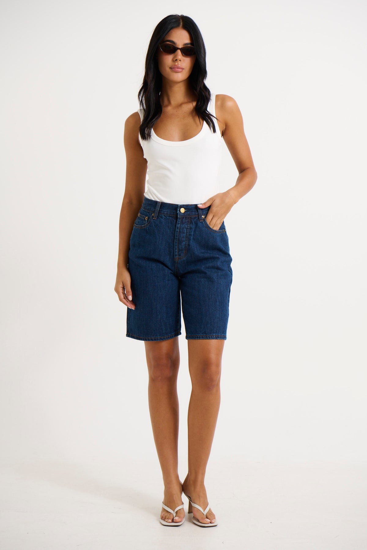 Rhianna Short Mid Wash Blue