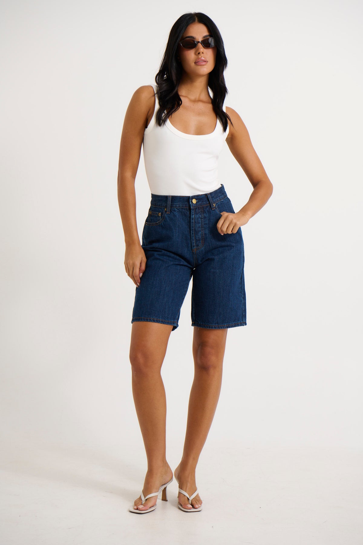 Rhianna Short Mid Wash Blue