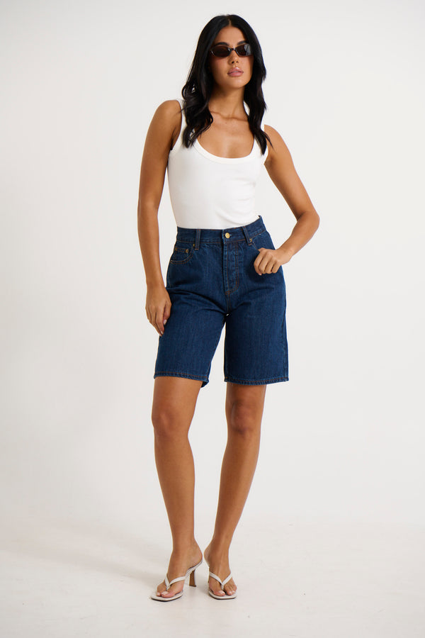 Rhianna Short Mid Wash Blue