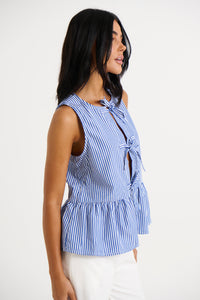 Jamie Bow Top Blue Stripe