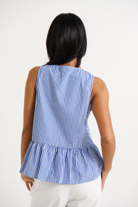 Jamie Bow Top Blue Stripe