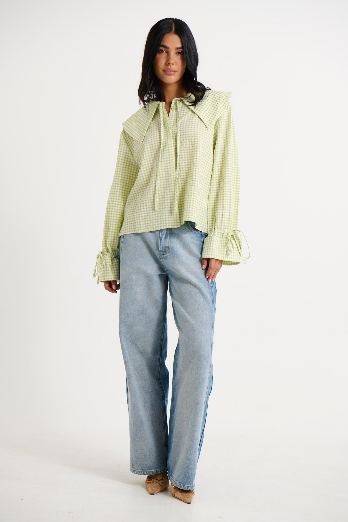 Layla Shirt Sage Gingham