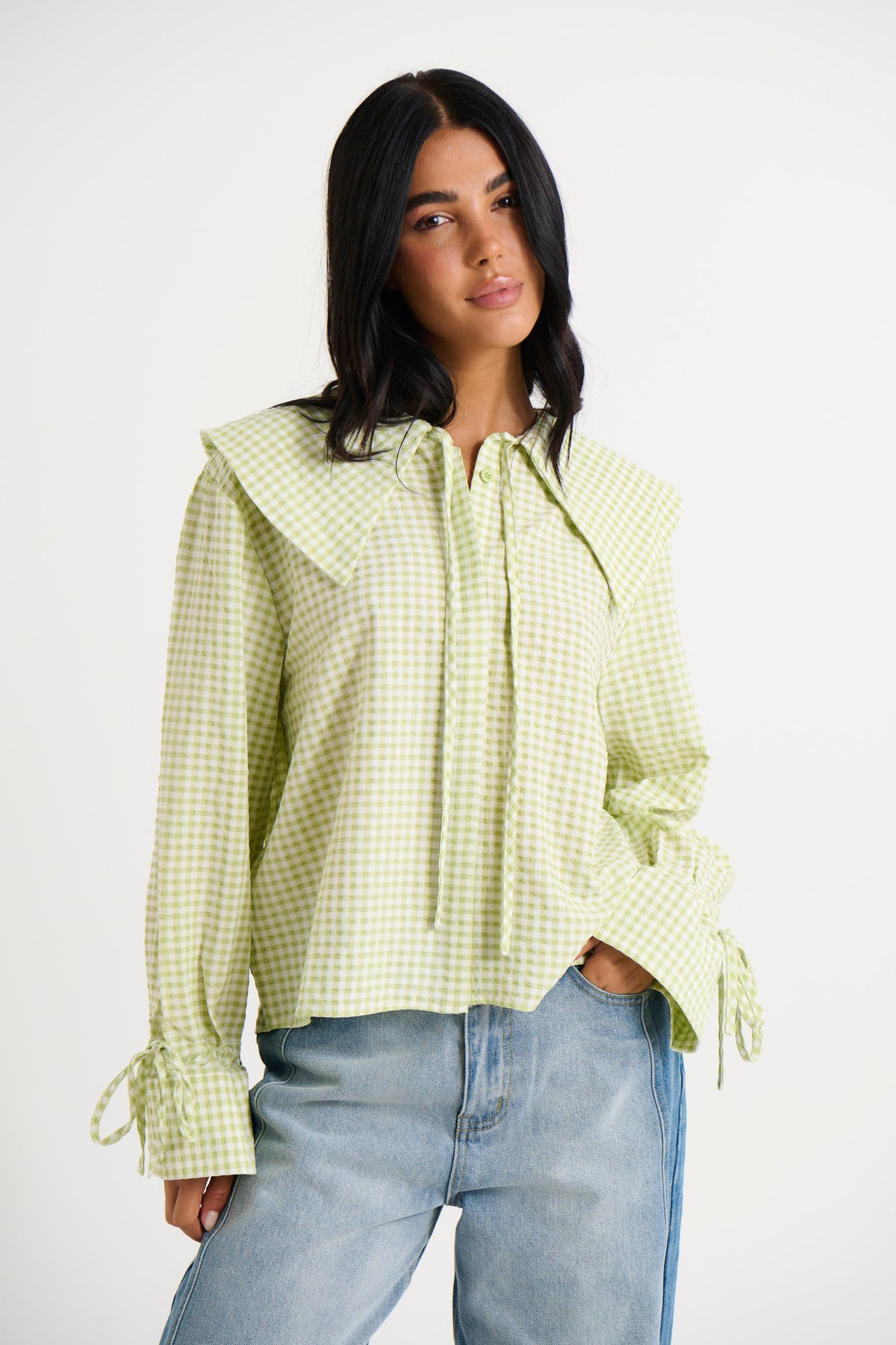 Layla Shirt Sage Gingham