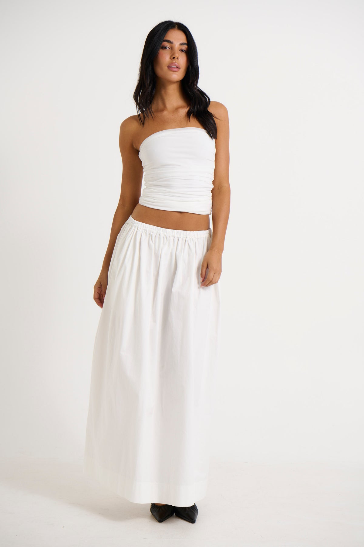 Hilary Maxi Skirt White