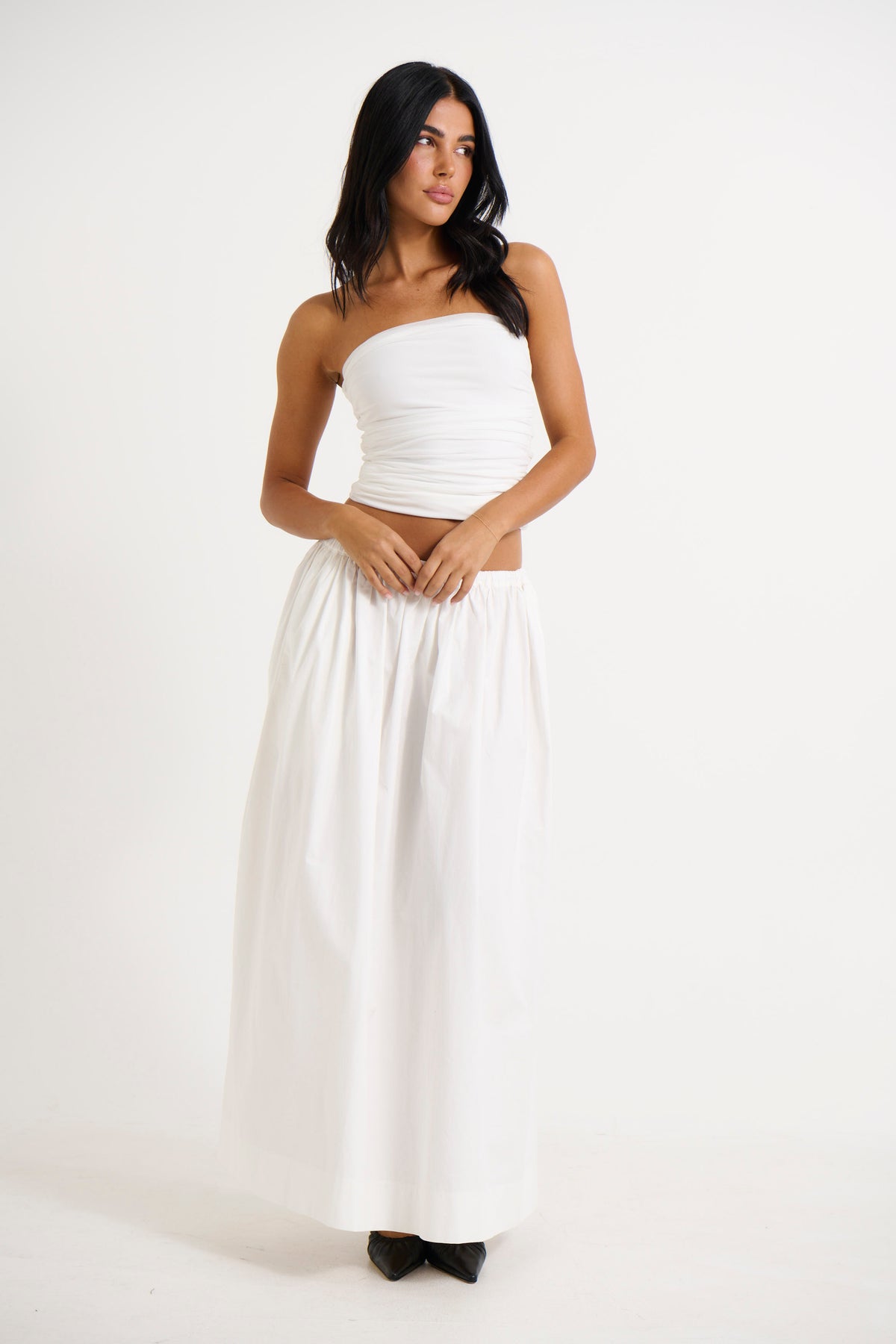 Hilary Maxi Skirt White