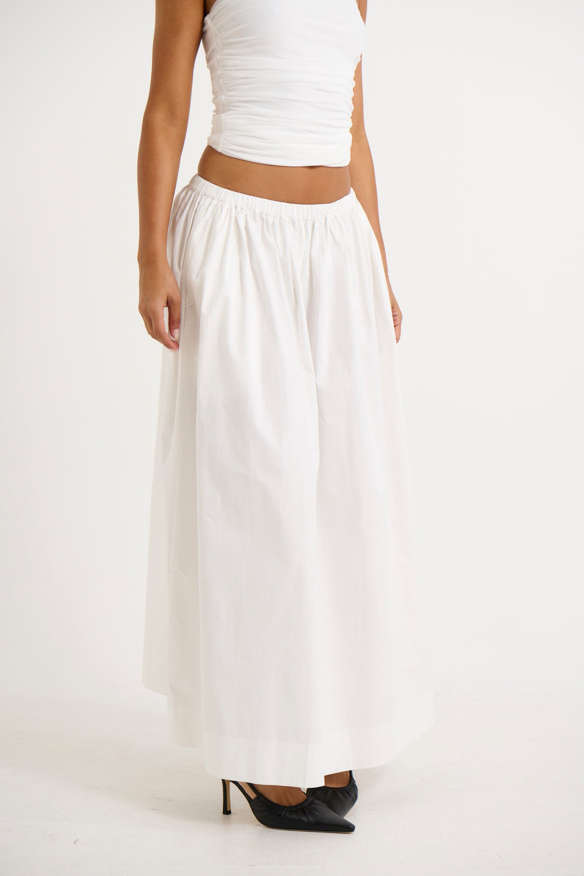 Hilary Maxi Skirt White