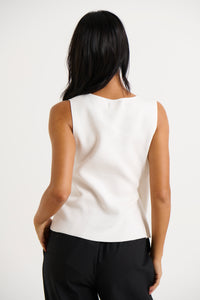 Taya Knitted Vest White