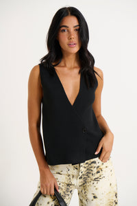 Taya Knitted Vest Black