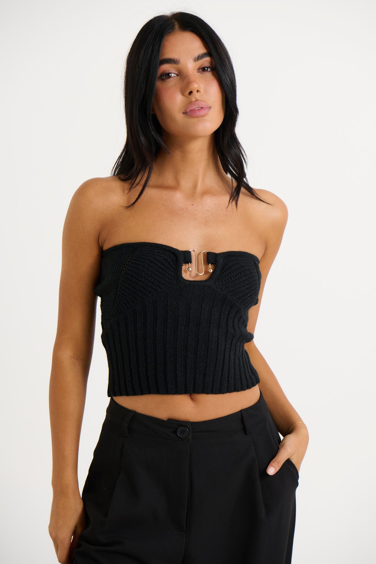 Capri Strapless Top Black