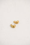 Ridged Teardrop Earrings Gold