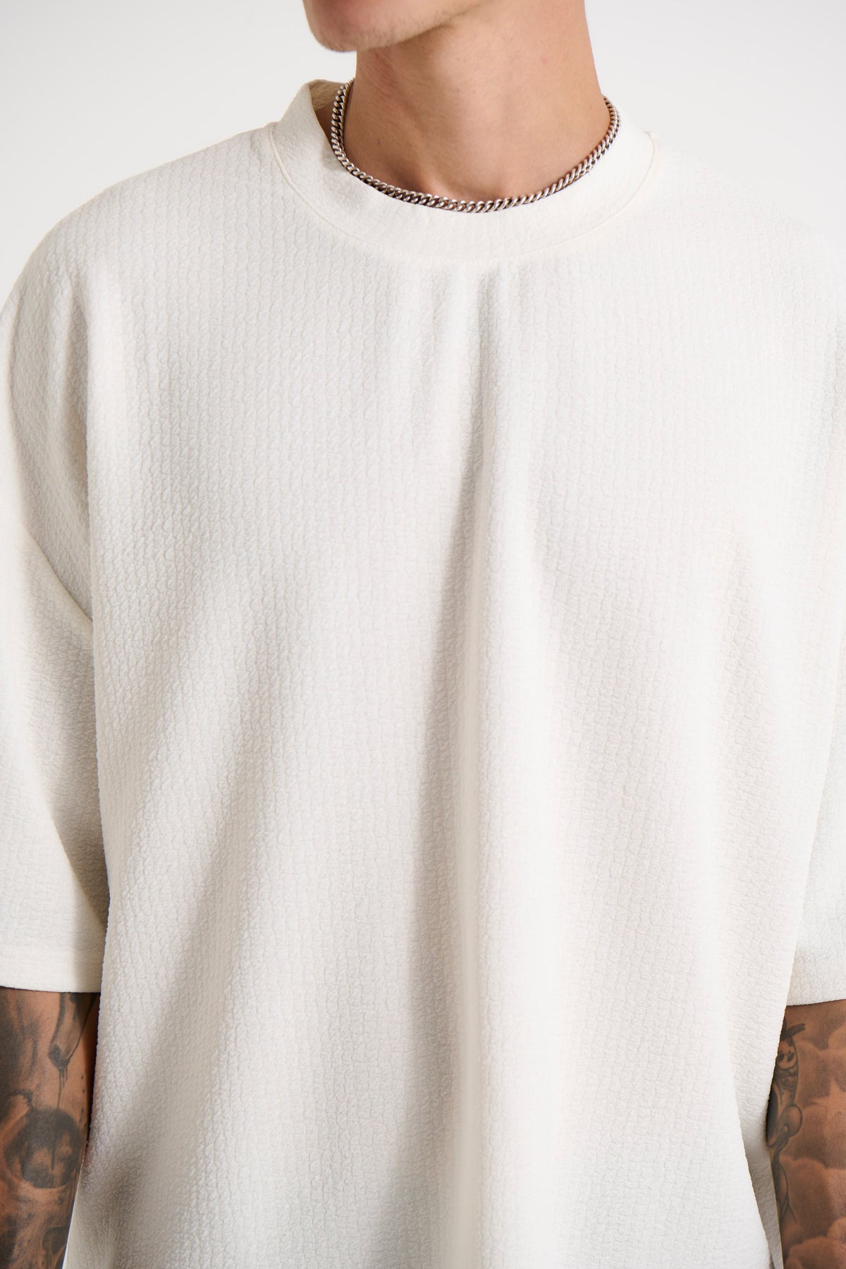 Vinnie Two Thread Stitch Tee White