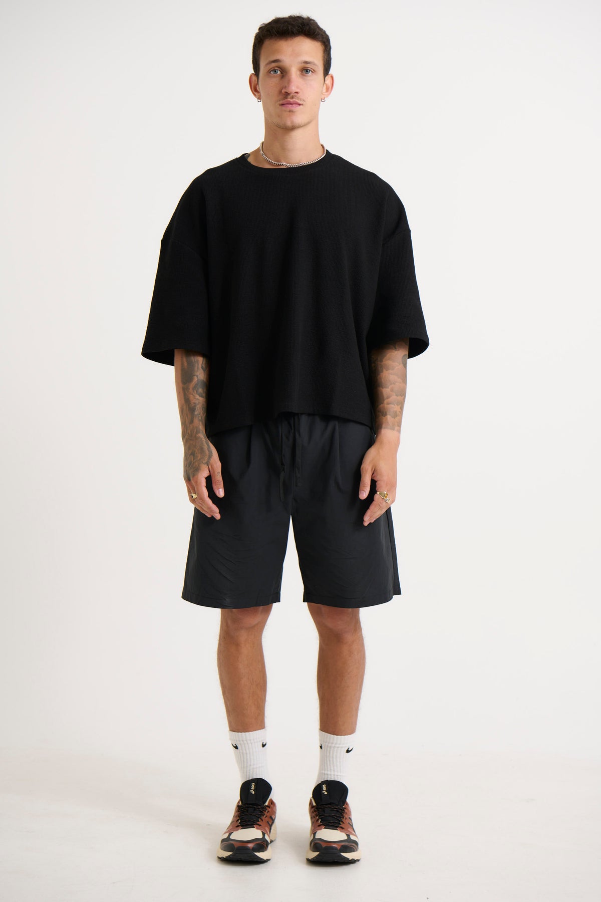 NTH Crop Box Tee Ribbed Black