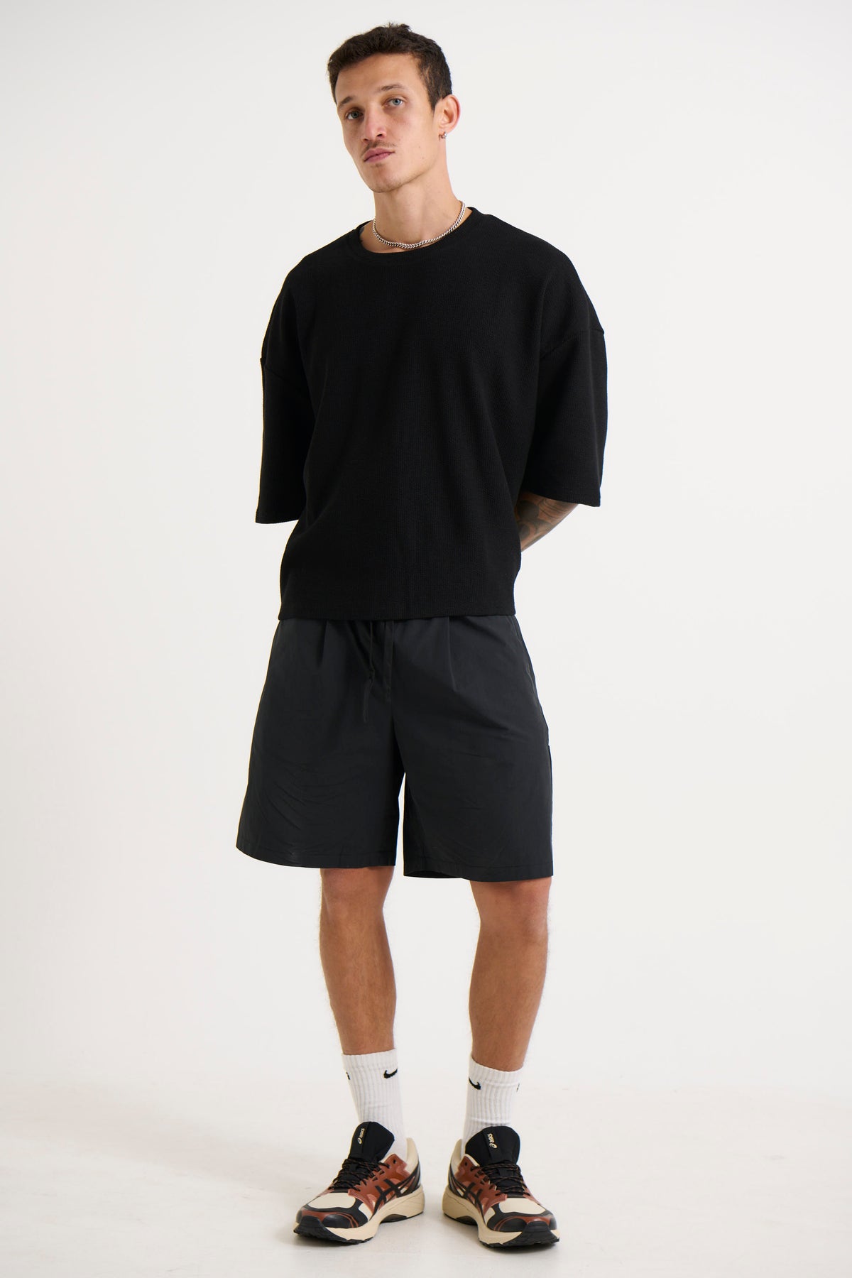 NTH Crop Box Tee Ribbed Black