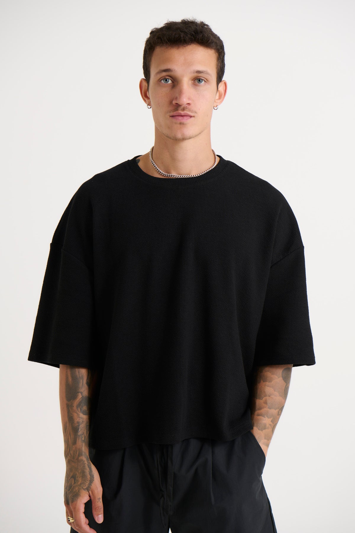 NTH Crop Box Tee Ribbed Black